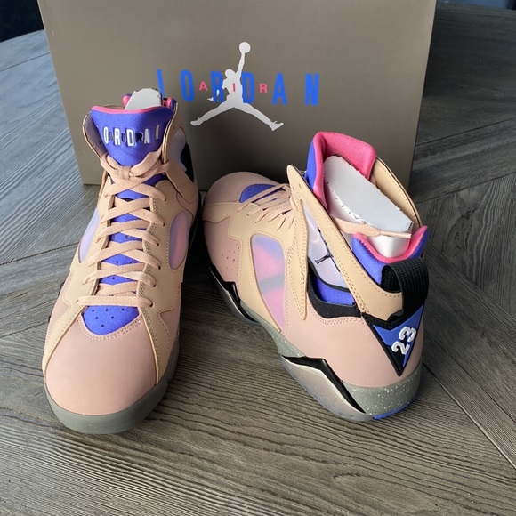 Mens Nike Air Jordon 7 Retro SE Size 10 Shimmer/Black Sapphire NWT - Picture 3 of 6